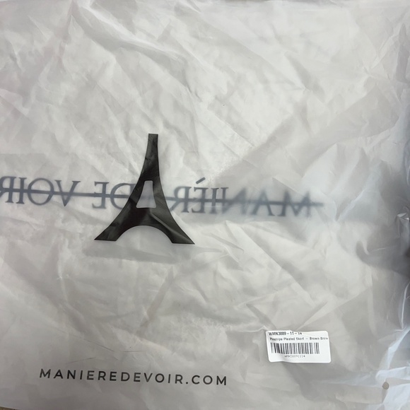 MANIERE DE VOIR RINA PINSTRIPE PLEATED SKORT BROWN NEW SIZE 10 - Picture 8 of 10